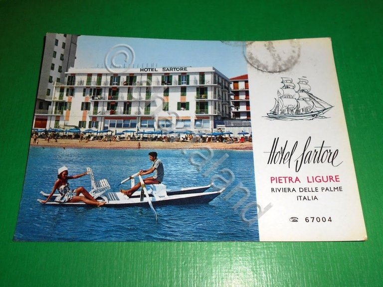 Cartolina Pietra Ligure - Hotel Sartore 1966