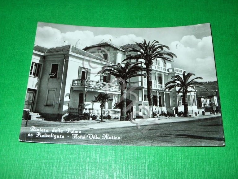 Cartolina Pietra Ligure - Hotel Villa Marina 1957
