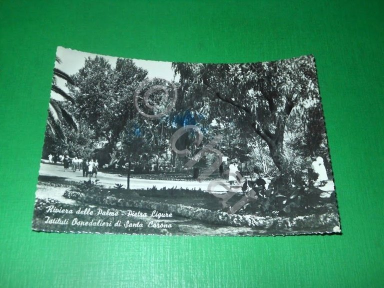 Cartolina Pietra Ligure - Istituti Ospedalieri di Santa Corona 1953.