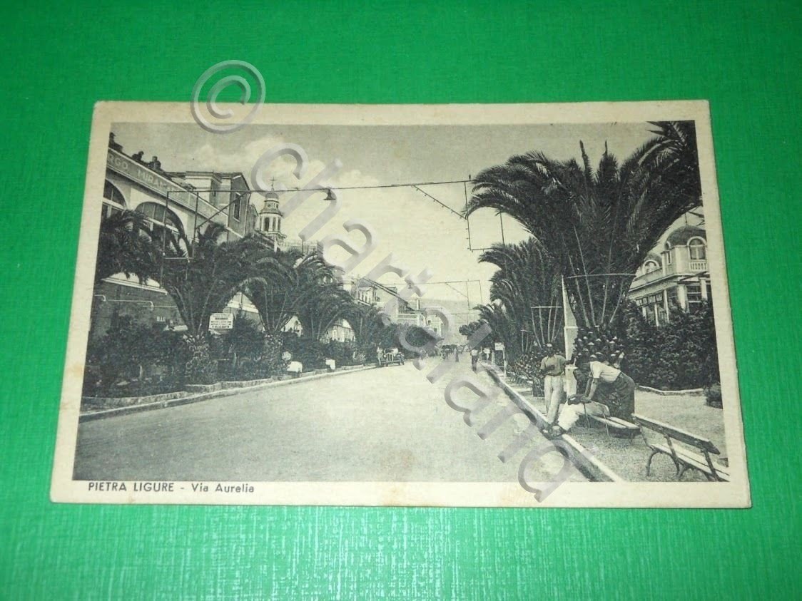 Cartolina Pietra Ligure - Via Aurelia 1939.