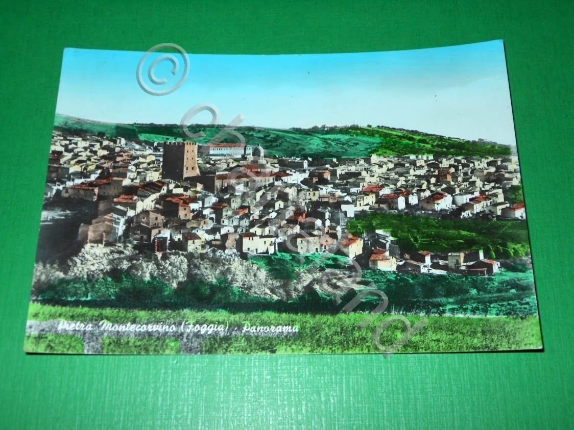 Cartolina Pietra Montecorvino ( Foggia ) - Panorama 1970.