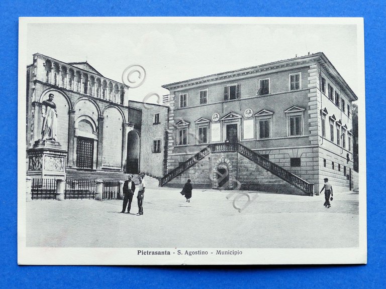 Cartolina Pietrasanta - S. Agostino - Municipio - 1950 ca.