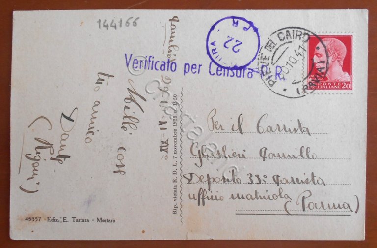 Cartolina Pieve del Cairo - Prospetto del paese preso dal …