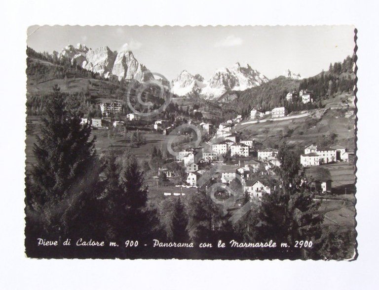 Cartolina Pieve di Cadore - Panorama 1955