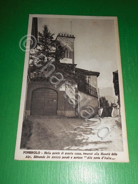 Cartolina Pinerolo - Casa Edmondo De Amicis 1934