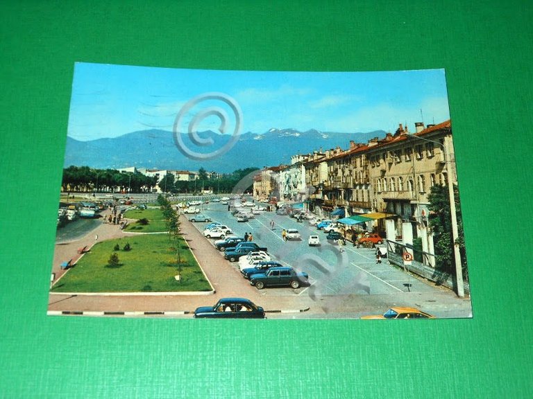 Cartolina Pinerolo - Piazza Cavour 1971.