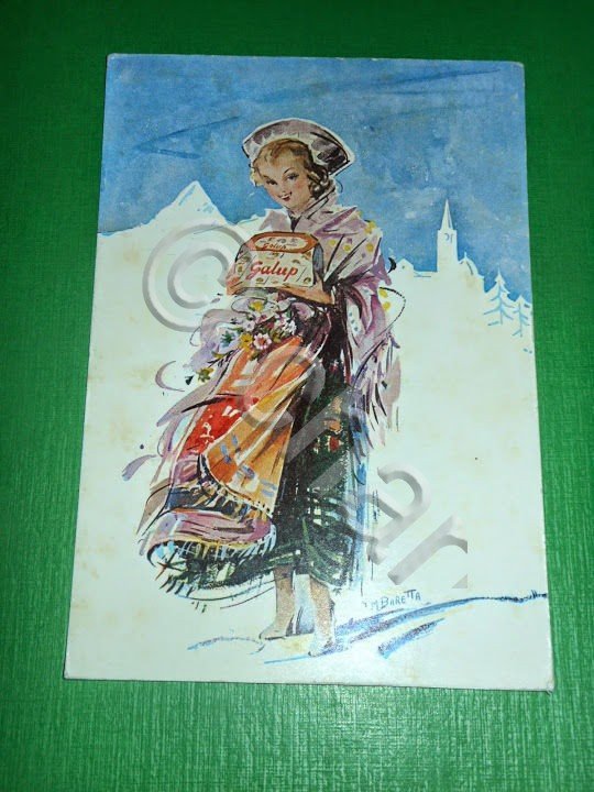 Cartolina Pinerolo Costumi Val Chisone - Panettone Galup - Illustratore …