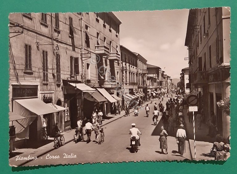 Cartolina Piombino - Corso Italia - 1956