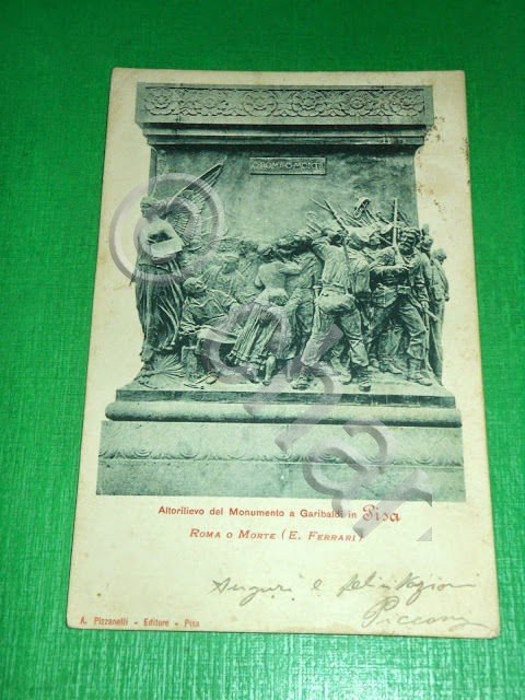 Cartolina Pisa - Autorilievo del Monumento a Garibaldi - Roma …