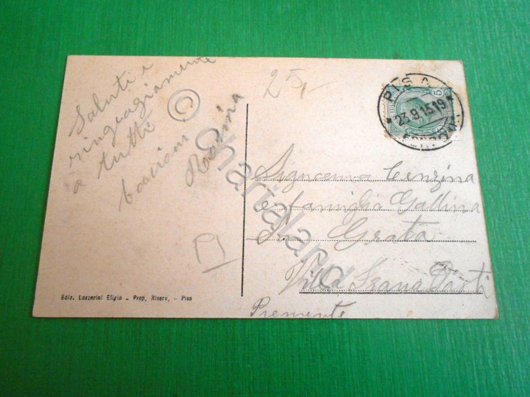 Cartolina Pisa - Borgo Largo 1915.