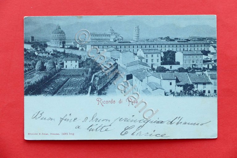 Cartolina Pisa - Panorama - 1901 ca.