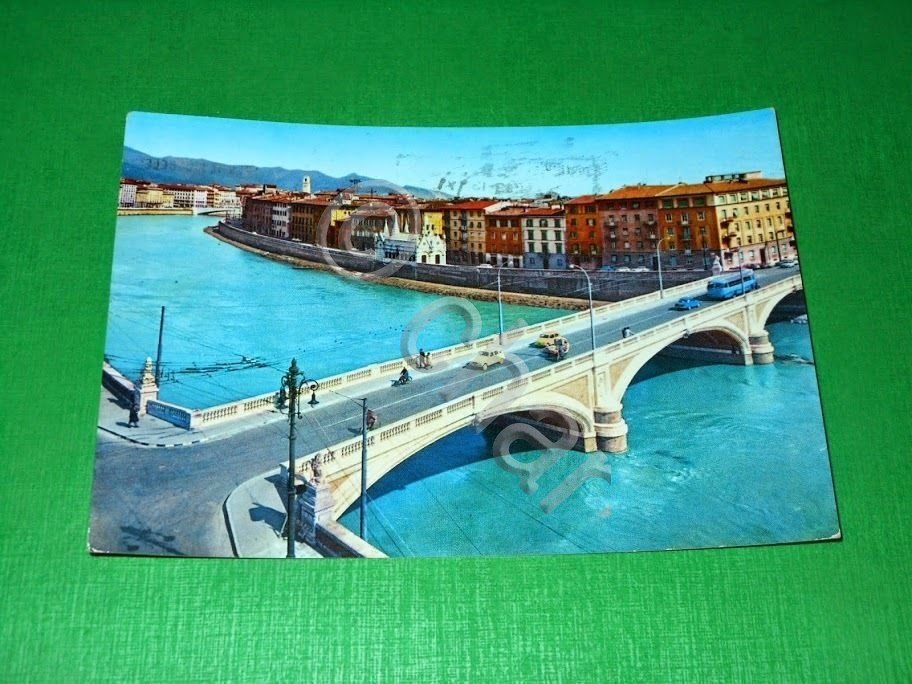 Cartolina Pisa - Ponte Solferino e Chiesa di S. Maria …