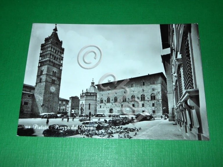 Cartolina Pistoia - Piazza del Duomo 1955 ca