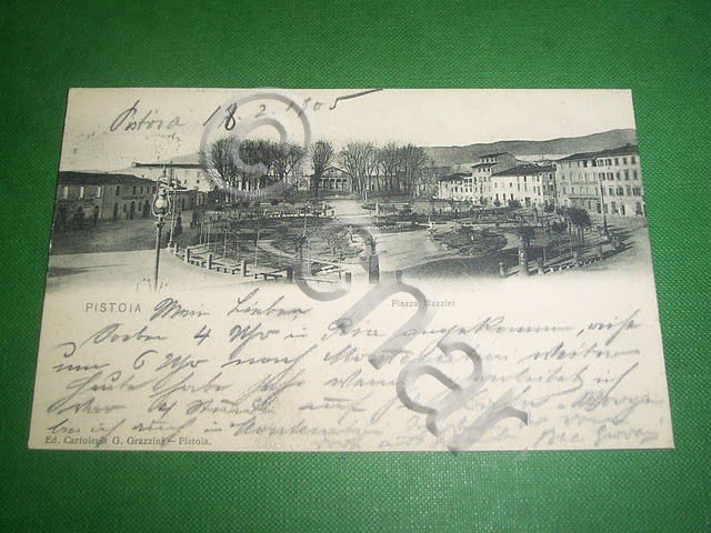 Cartolina Pistoia - Piazza Mazzini 1905