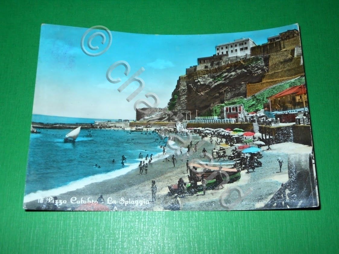Cartolina Pizzo Calabro - La Spiaggia 1965.