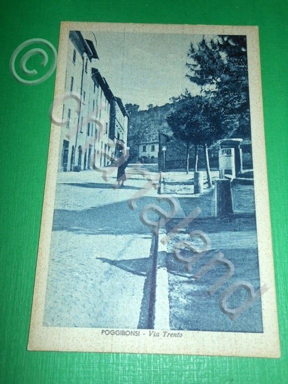 Cartolina Poggibonsi - Via Trento 1943.