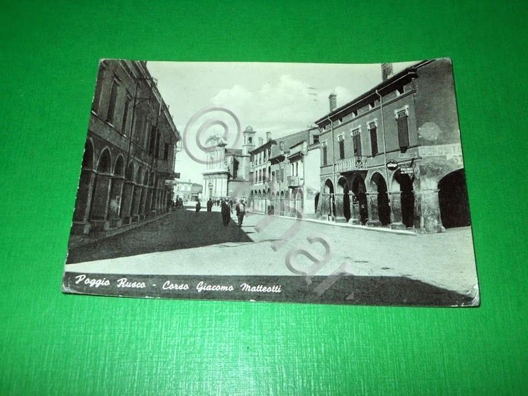 Cartolina Poggio Rusco - Corso Giacomo Matteotti 1956