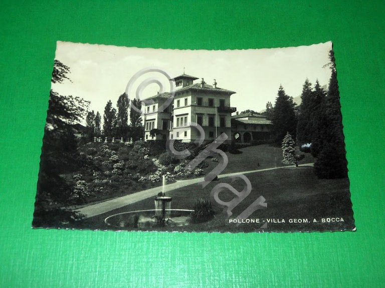 Cartolina Pollone - Villa Geom. A . Bocca 1954