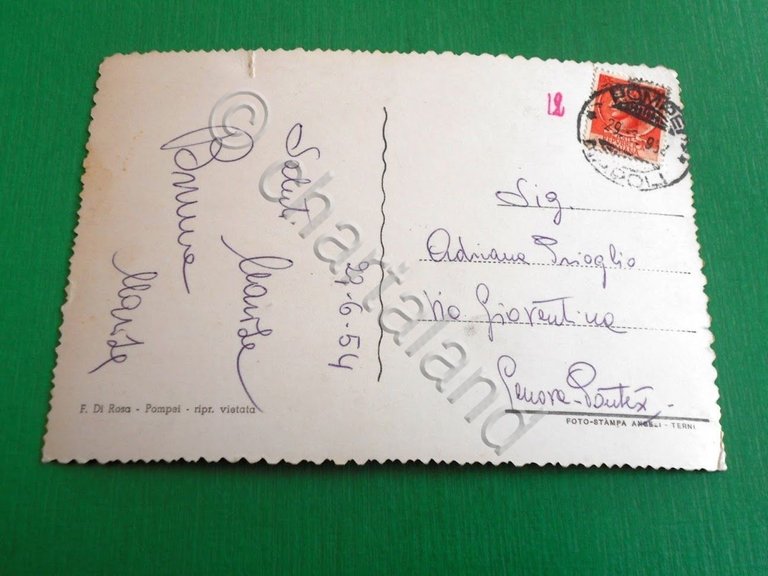 Cartolina Pompei - Panorama 1954.