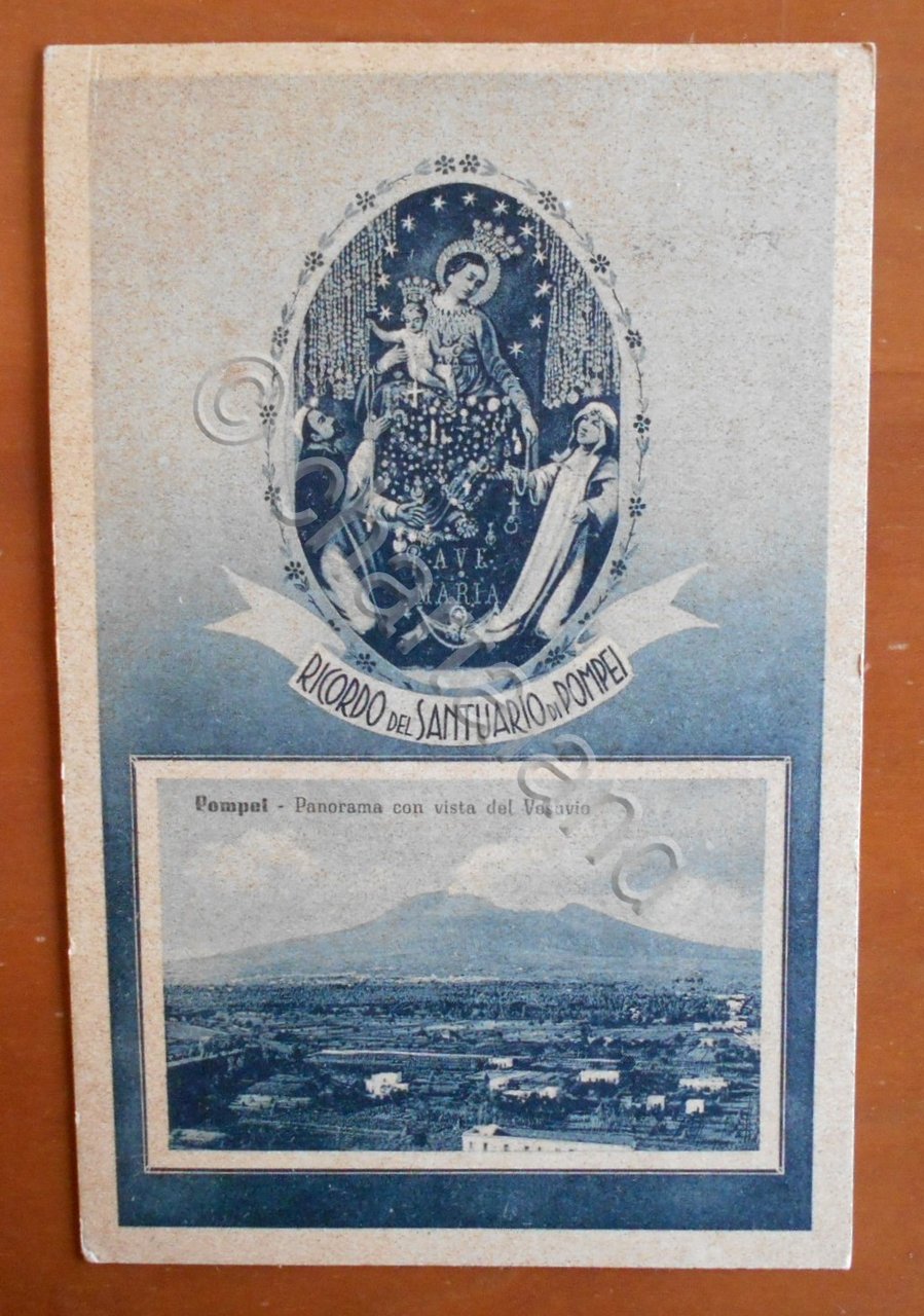Cartolina Pompei - Panorama con vista del Vesuvio - 1946 | Immagine principale