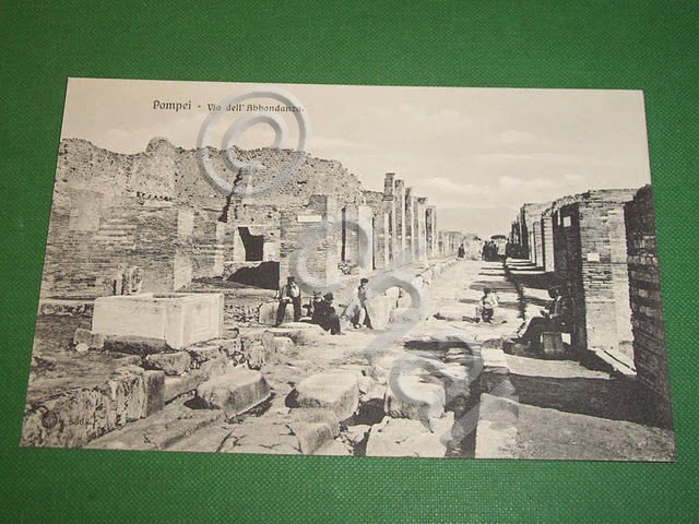Cartolina Pompei - Via dell' Abbondanza 1910 ca.