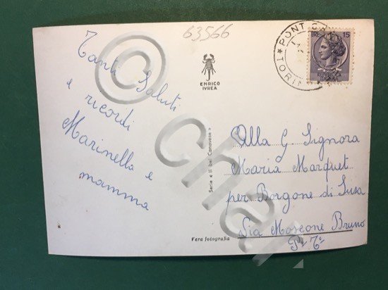 Cartolina Pont Canavese - Piazza Craveri - 1963