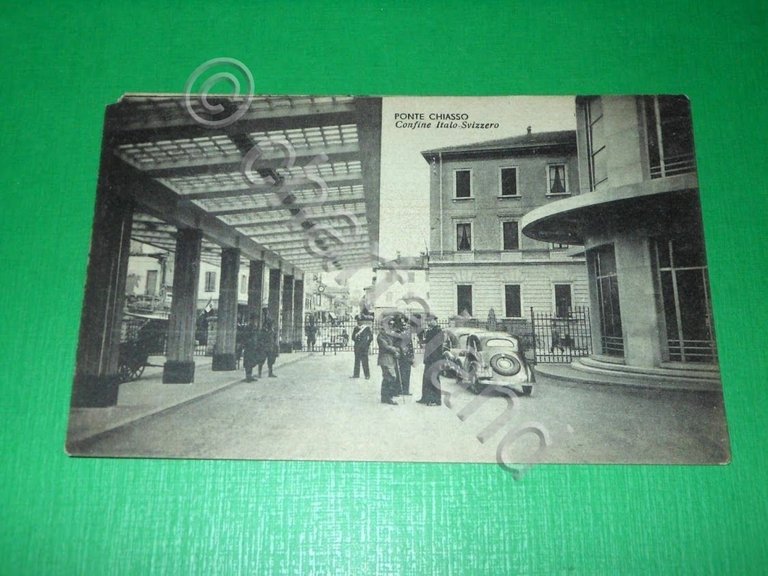 Cartolina Ponte Chiasso - Confine Italo Svizzero 1945.