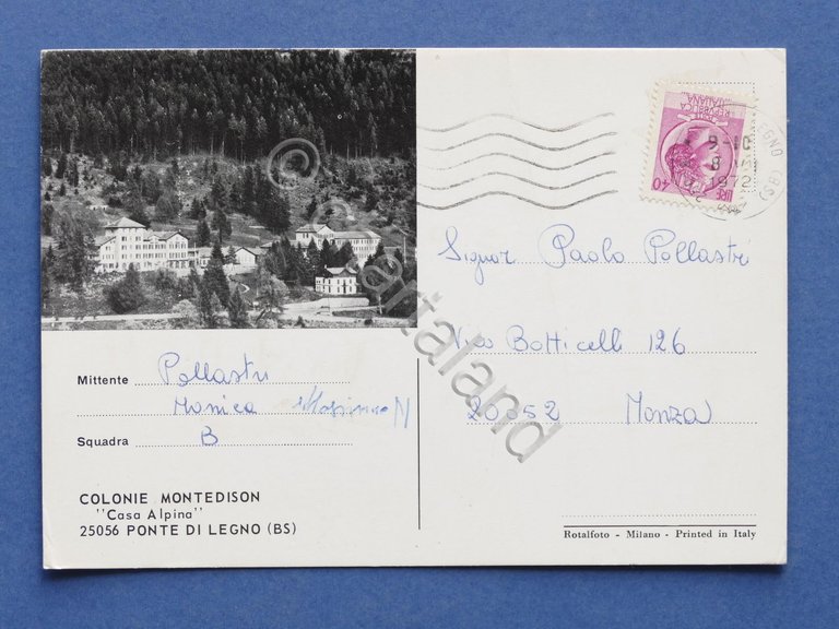 Cartolina Ponte di Legno - Colonie Montedison - Casa Alpina …