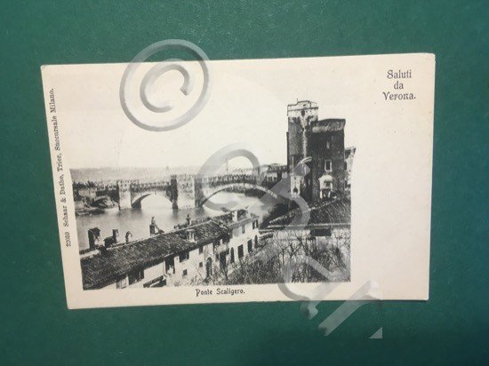 Cartolina Ponte Scaligero - Saluti Da Verona - 1930