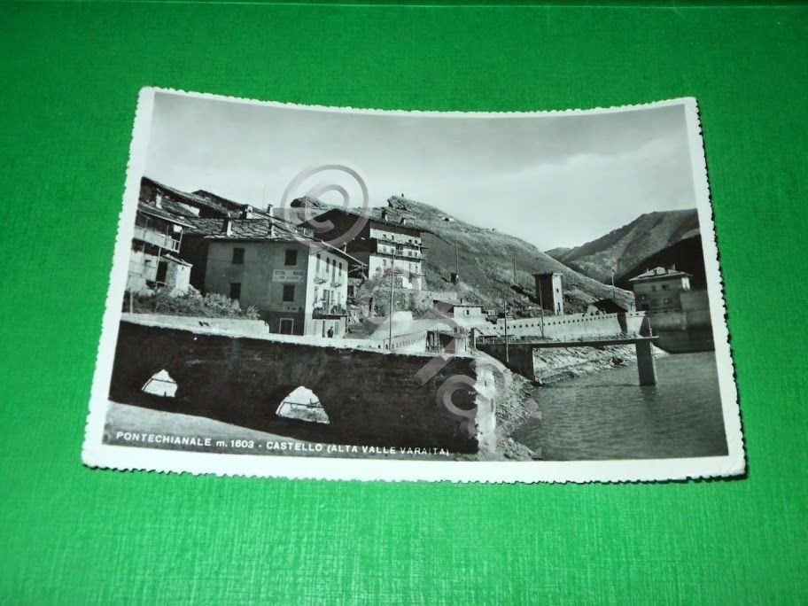 Cartolina Pontechianale - Castello ( Alta Valle Varaita ) 1954.