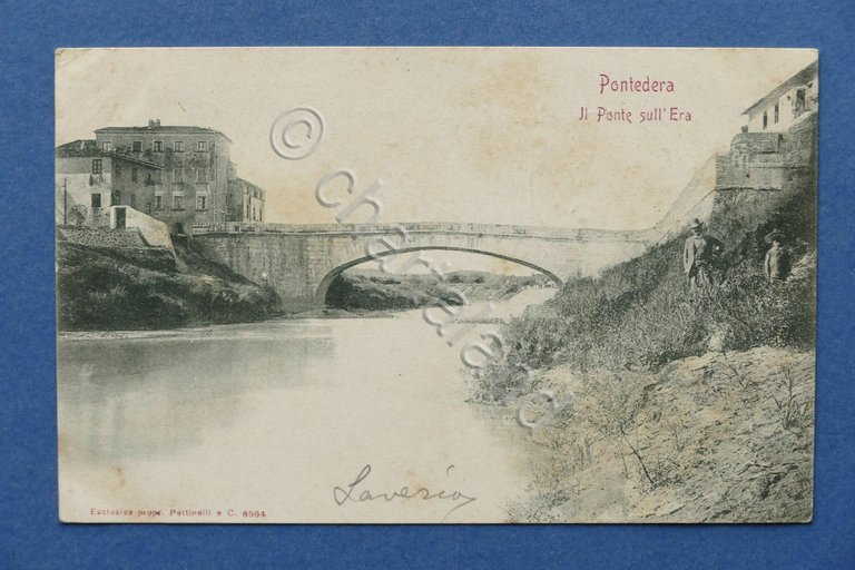 Cartolina Pontedera - Ponte sull'Era - 1901.