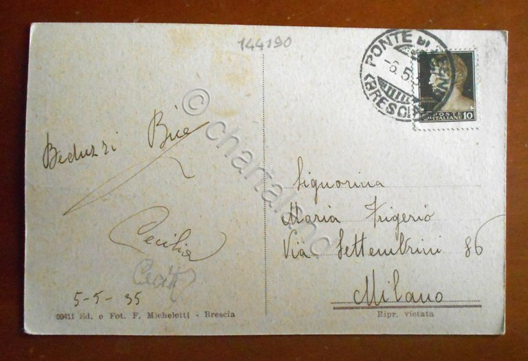 Cartolina Pontedilegno ( m. 1258) - Panorama - 1935