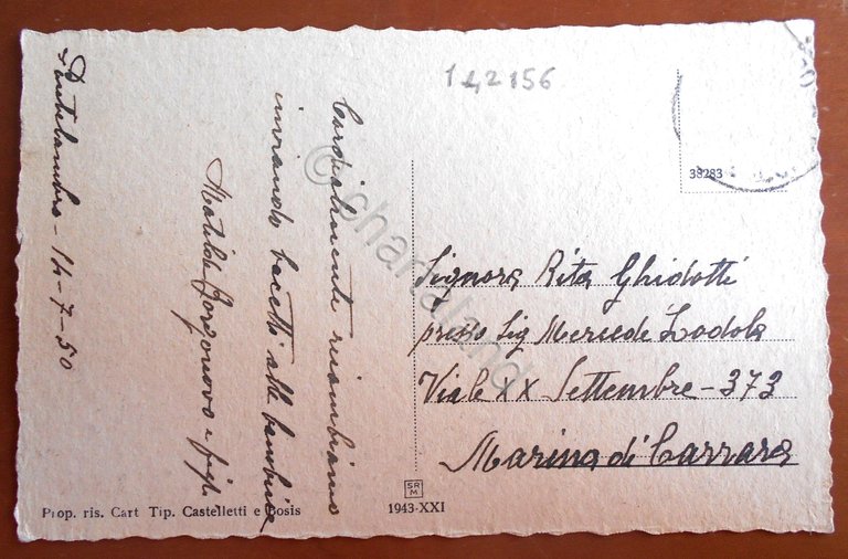 Cartolina Pontelambro - il vecchio ponte - 1950