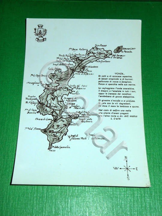 Cartolina Ponza - Cartina 1955 ca