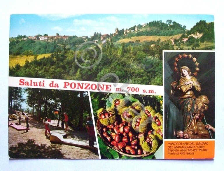 Cartolina Ponzone ( Alessandria ) - Particolare 1990