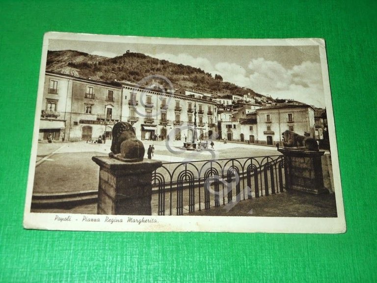 Cartolina Popoli - Piazza Regina Margherita 1938