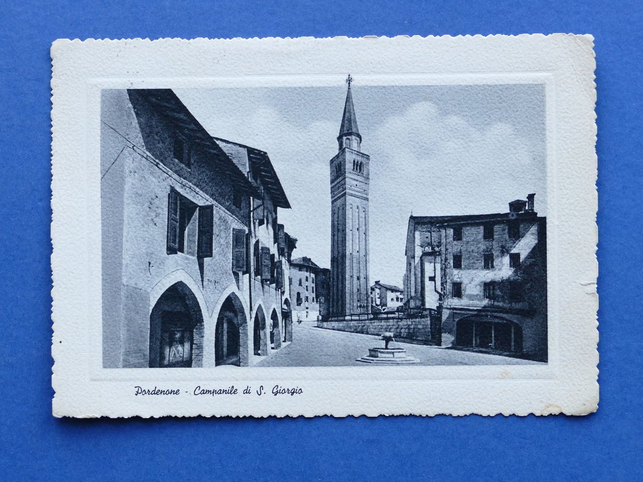Cartolina Pordenone - Campanile di S. Giorgio - 1955.