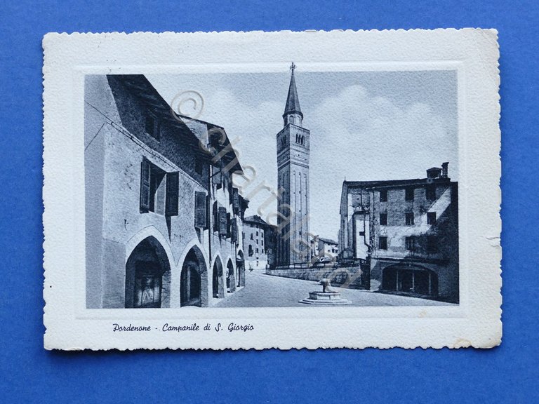 Cartolina Pordenone - Campanile di S. Giorgio - 1955.