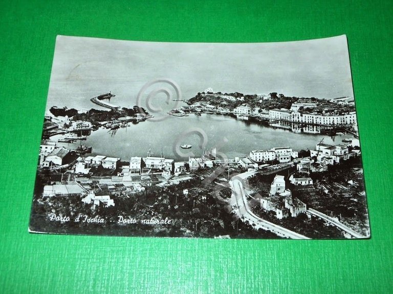 Cartolina Porto d' Ischia - Porto naturale 1954