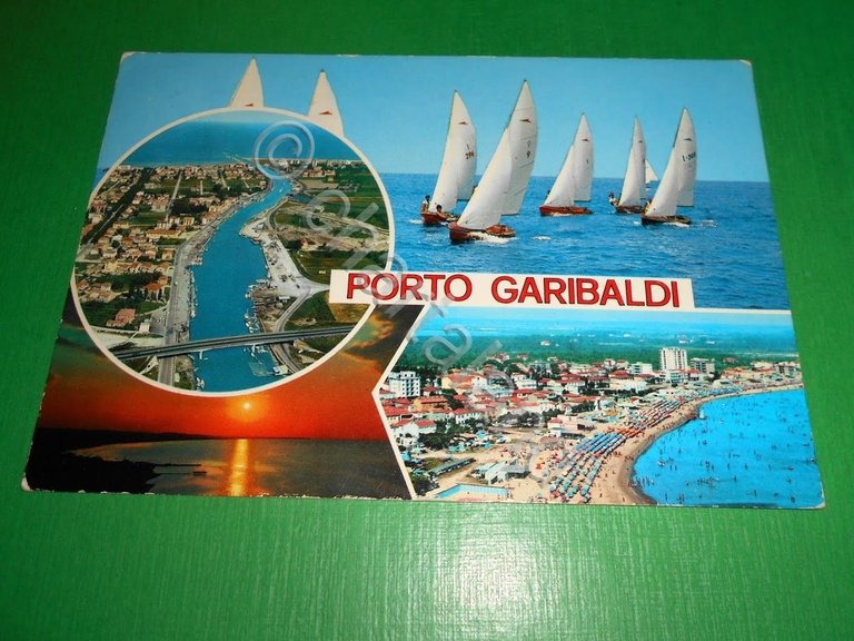 Cartolina Porto Garibaldi - Panorama e Porto Canale 1970 ca
