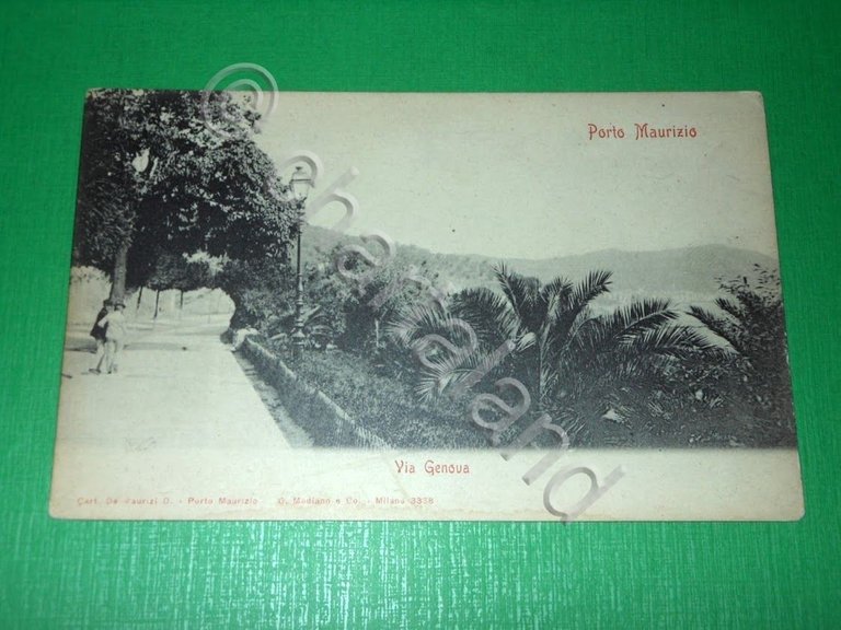 Cartolina Porto Maurizio - Via Genova 1910 ca.