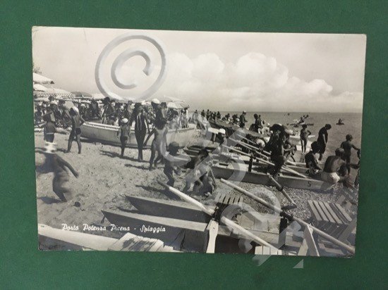 Cartolina Porto Potenza Picena - Spiaggia - 1968