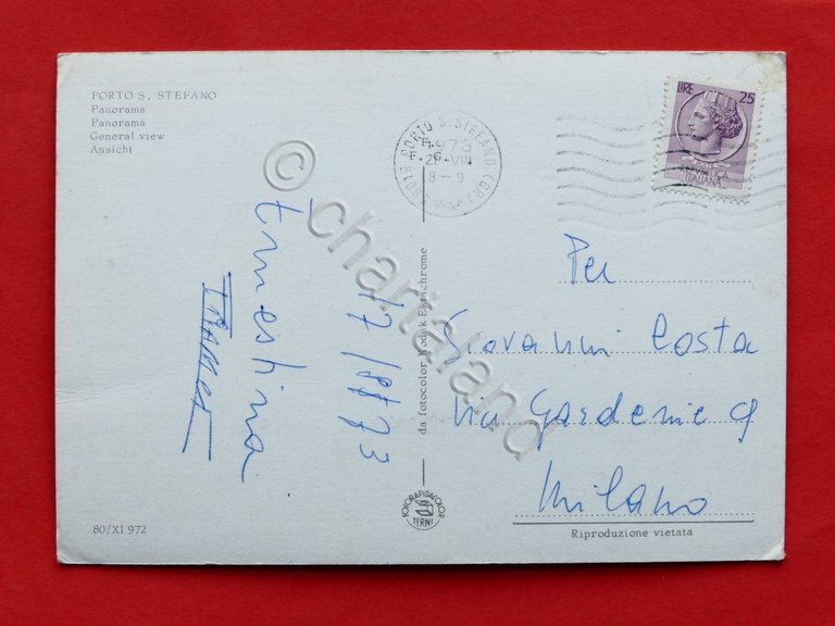 Cartolina Porto S. Stefano - Panorama - 1973.