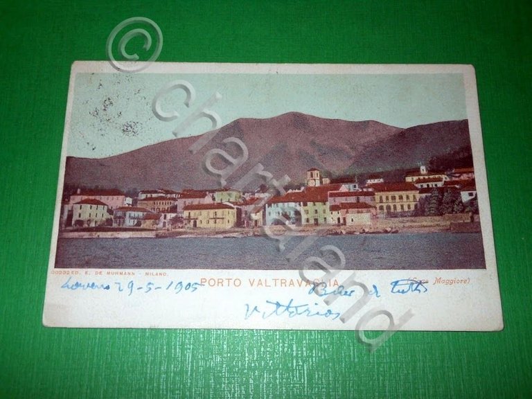 Cartolina Porto Valtravaglia - Panorama 1905