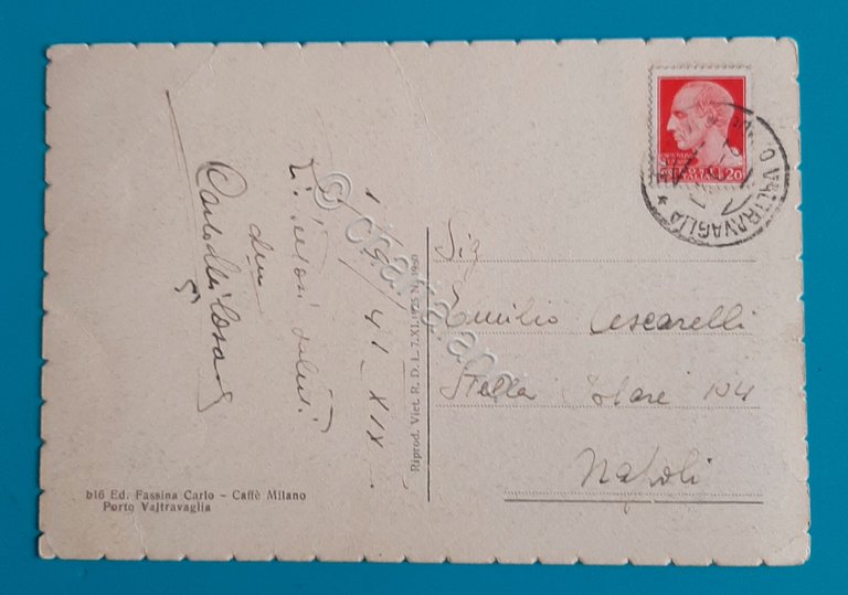 Cartolina Porto Valtravaglia - Un Tramonto - 1941