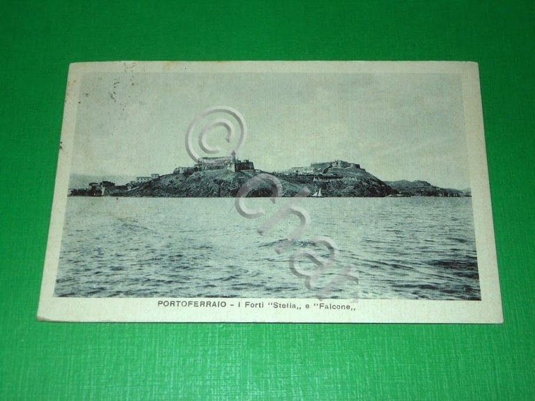 Cartolina Portoferraio - I Forti Stella e Falcone 1931