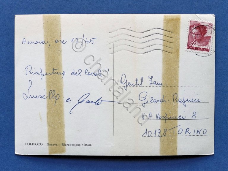 Cartolina Portofino - Ristorante Aurora - 1966