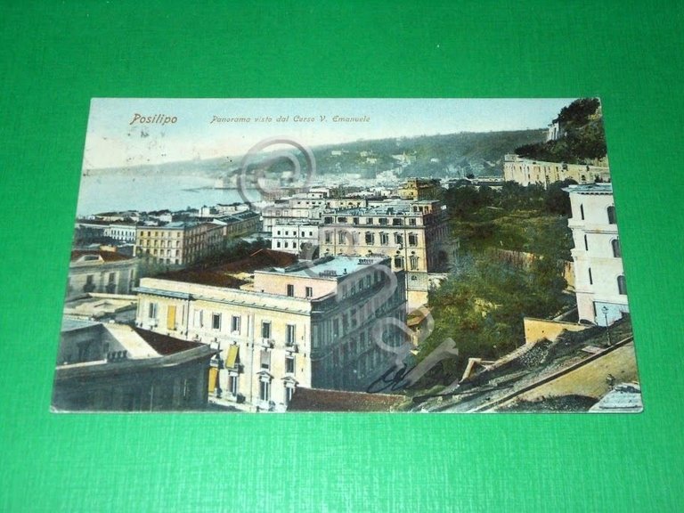 Cartolina Posillipo - Panorama visto dal Corso V. Emanuele 1903