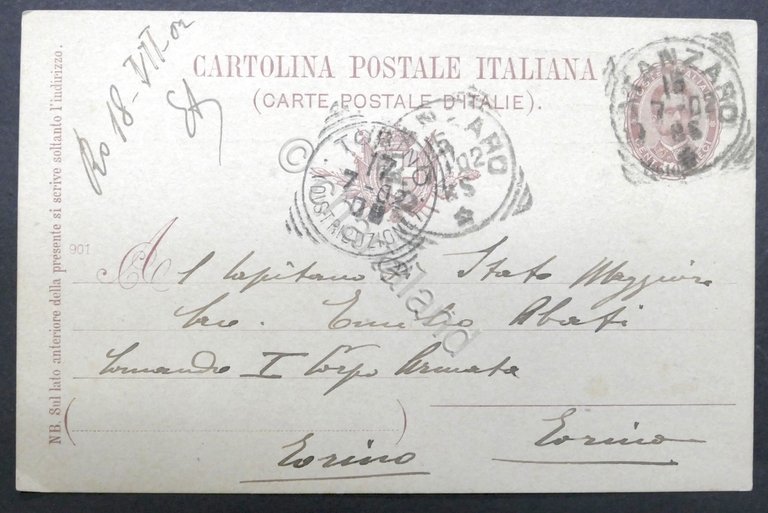 Cartolina postale con autografo del Generale Enrico Caviglia - Luglio … | Immagine Gallery 3