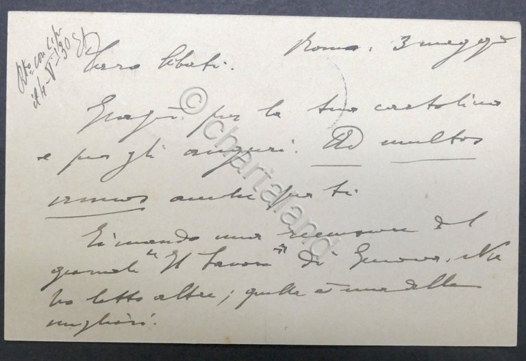 Cartolina postale con autografo del Generale Enrico Caviglia - Maggio … | Immagine Gallery 3